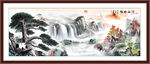 迎客松国画山水 