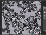 黑白花卉图案设计素材