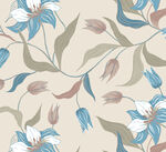 蓝白花卉复古风图案纹理