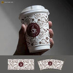 手绘花纹纸杯设计效果图