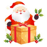 圣诞节圣诞老人爷爷开心送大礼物