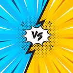 蓝黄对决漫画风背景图