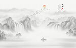意境水墨山水画