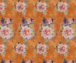 橙色底花卉图案纹理