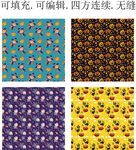 趣味贴纸图案  万圣节图案 