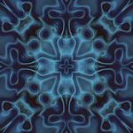 蓝色抽象对称花纹图案