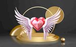 带翼爱心摆件浪漫梦幻风