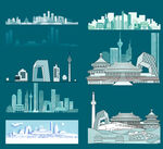 北京景点建筑城市旅游剪影地标志