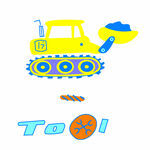 卡通工程车玩具图案设计