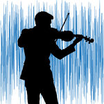 小提琴手剪影演奏瞬间