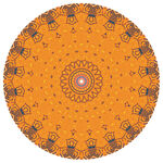 圆形复古精美花纹图案