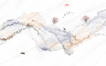 抽象线条水墨大理石背景墙