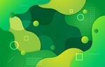 抽象绿色几何流体背景图