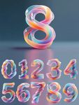 炫彩数字8及0至9数字集合