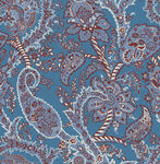 大牌蓝色佩斯利花纹图案