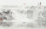 新中式屏风山水画