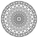 圆形黑白古典花纹