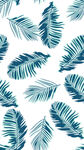 蓝绿色棕榈叶无缝图案