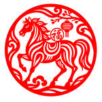 马年剪纸图案