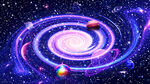 梦幻绚丽的星系景观