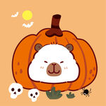 南瓜里的可爱小熊万圣节图