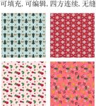 圣诞节花纹 圣诞礼物包装图案