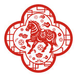 马年剪纸图案