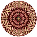 圆形复古民族风花纹图案