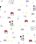 可爱卡通图案无缝背景图