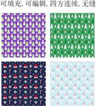 童趣圣诞图案 卡通企鹅 雪人 