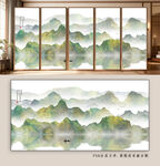 中式山水意境玻璃装饰画