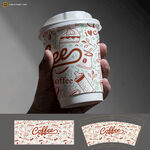 手绘风咖啡纸杯设计展示