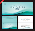 清新波浪风邀请函设计模板