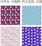 卡通小马 独角兽 马年图案 