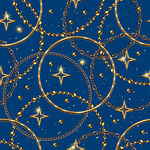 蓝色背景上的金色星环图案