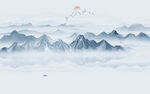 抽象水墨山水画