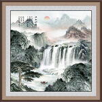 迎客松国画山水迎客松