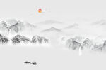 抽象山水背景墙