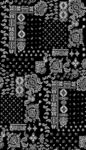 黑白几何拼接复古花纹图案
