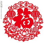 福字窗花新年静电贴合家幸福