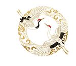 中式仙鹤环绕吉祥图案