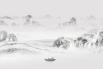 中式山水屏风画