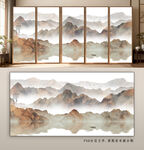 新中式屏风山水画