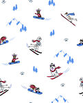 滑雪图案背景动感滑雪者