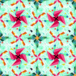 多彩风车几何图案背景