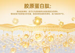 金色胶原蛋白肽分子医疗海报