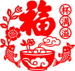 福满溢剪纸图案