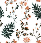 花卉植物无缝图案设计