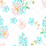 清新手绘花卉无缝图案