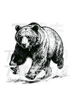 矢量手绘线描黑熊图